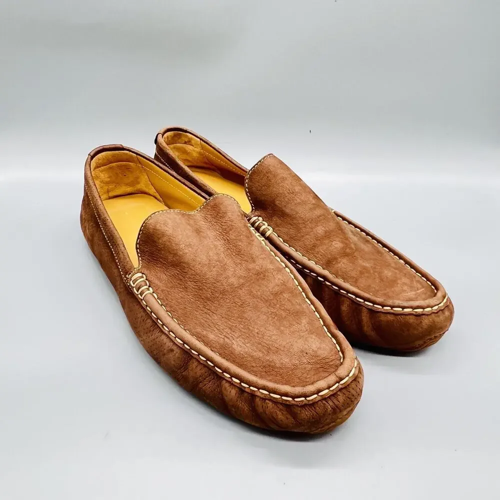 Cole Haan Shoes Mens 12 Brown Nubuck Driving Moc Loafers Slip On Casual Comfort